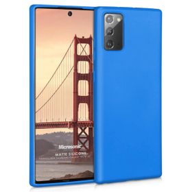 Microsonic Matte Silicone Samsung Galaxy Note 20 Mavi Cep Telefonu Kılıfı