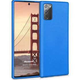 Microsonic Matte Silicone Samsung Galaxy Note 20 Mavi Cep Telefonu Kılıfı