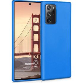 Microsonic Matte Silicone Samsung Galaxy Note 20 Ultra Mavi Cep Telefonu Kılıfı