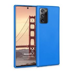 Microsonic Matte Silicone Samsung Galaxy Note 20 Ultra Mavi Cep Telefonu Kılıfı