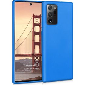 Microsonic Matte Silicone Samsung Galaxy Note 20 Ultra Mavi Cep Telefonu Kılıfı