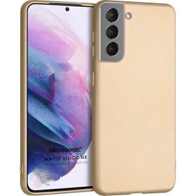 Microsonic Matte Silicone Samsung Galaxy S21 FE Gold Cep Telefonu Kılıfı