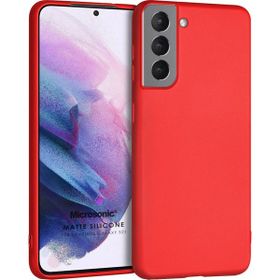 Microsonic Matte Silicone Samsung Galaxy S21 FE Kırmızı Cep Telefonu Kılıfı