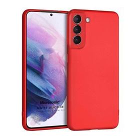 Microsonic Matte Silicone Samsung Galaxy S21 FE Kırmızı Cep Telefonu Kılıfı