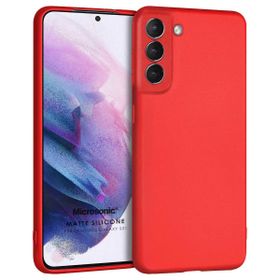 Microsonic Matte Silicone Samsung Galaxy S21 FE Kırmızı Cep Telefonu Kılıfı