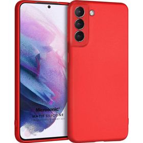 Microsonic Matte Silicone Samsung Galaxy S21 FE Kırmızı Cep Telefonu Kılıfı