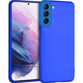 Microsonic Matte Silicone Samsung Galaxy S21 FE Mavi Cep Telefonu Kılıfı