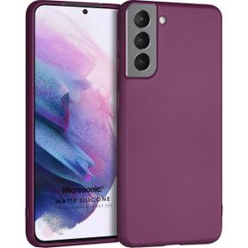 Microsonic Matte Silicone Samsung Galaxy S21 FE Mor Cep Telefonu Kılıfı