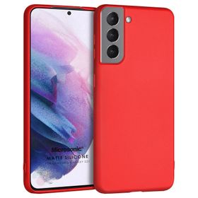 Microsonic Matte Silicone Samsung Galaxy S21 Kırmızı Kılıf
