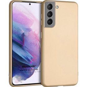 Microsonic Matte Silicone Samsung Galaxy S21 Plus Gold Cep Telefonu Kılıfı
