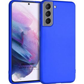 Microsonic Matte Silicone Samsung Galaxy S21 Plus Mavi Cep Telefonu Kılıfı