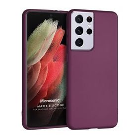 Microsonic Matte Silicone Samsung Galaxy S21 Ultra Mor Cep Telefonu Kılıfı