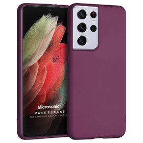 Microsonic Matte Silicone Samsung Galaxy S21 Ultra Mor Cep Telefonu Kılıfı