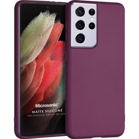 Microsonic Matte Silicone Samsung Galaxy S21 Ultra Mor Cep Telefonu Kılıfı