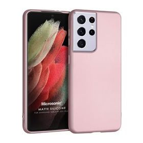 Microsonic Matte Silicone Samsung Galaxy S21 Ultra Rose Gold Cep Telefonu Kılıfı