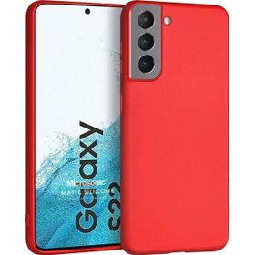 Microsonic Matte Silicone Samsung Galaxy S22 Kırmızı Cep Telefonu Kılıfı