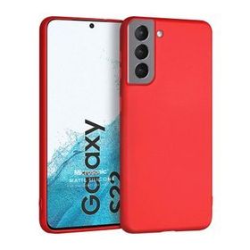 Microsonic Matte Silicone Samsung Galaxy S22 Kırmızı Cep Telefonu Kılıfı