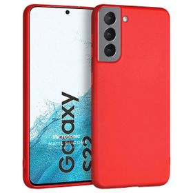 Microsonic Matte Silicone Samsung Galaxy S22 Kırmızı Cep Telefonu Kılıfı