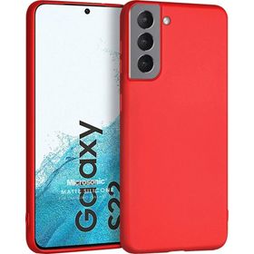 Microsonic Matte Silicone Samsung Galaxy S22 Kırmızı Cep Telefonu Kılıfı