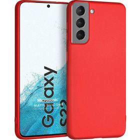 Microsonic Matte Silicone Samsung Galaxy S22 Kırmızı Cep Telefonu Kılıfı