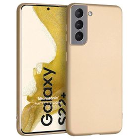 Microsonic Matte Silicone Samsung Galaxy S22 Plus Gold Cep Telefonu Kılıfı