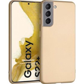 Microsonic Matte Silicone Samsung Galaxy S22 Plus Gold Cep Telefonu Kılıfı
