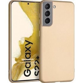 Microsonic Matte Silicone Samsung Galaxy S22 Plus Gold Cep Telefonu Kılıfı