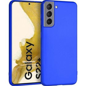 Microsonic Matte Silicone Samsung Galaxy S22 Plus Mavi Cep Telefonu Kılıfı