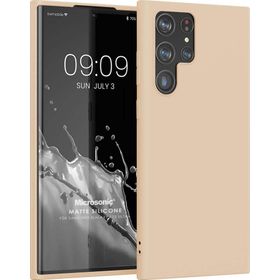 Microsonic Matte Silicone Samsung Galaxy S22 Ultra Gold Cep Telefonu Kılıfı