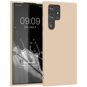 Microsonic Matte Silicone Samsung Galaxy S22 Ultra Gold Cep Telefonu Kılıfı