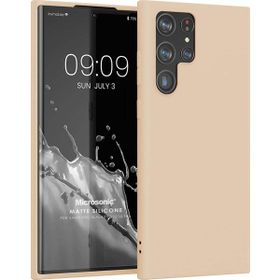 Microsonic Matte Silicone Samsung Galaxy S22 Ultra Gold Cep Telefonu Kılıfı