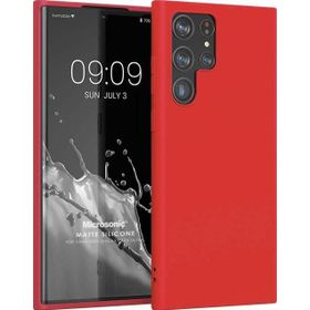 Microsonic Matte Silicone Samsung Galaxy S22 Ultra Kırmızı Kılıf