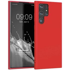 Microsonic Matte Silicone Samsung Galaxy S22 Ultra Kırmızı Kılıf