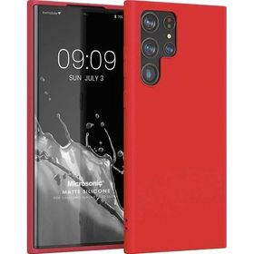 Microsonic Matte Silicone Samsung Galaxy S22 Ultra Kırmızı Kılıf