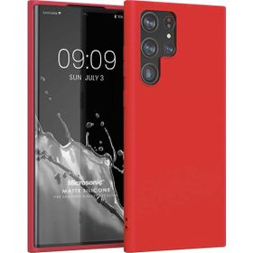 Microsonic Matte Silicone Samsung Galaxy S22 Ultra Kırmızı Kılıf