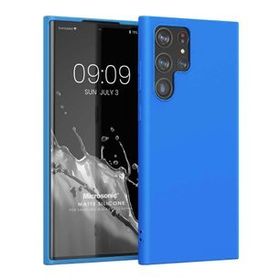 Microsonic Matte Silicone Samsung Galaxy S22 Ultra Mavi Cep Telefonu Kılıfı