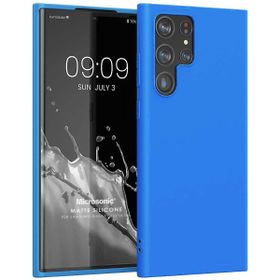 Microsonic Matte Silicone Samsung Galaxy S22 Ultra Mavi Cep Telefonu Kılıfı