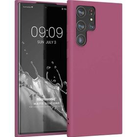 Microsonic Matte Silicone Samsung Galaxy S22 Ultra Mor Cep Telefonu Kılıfı
