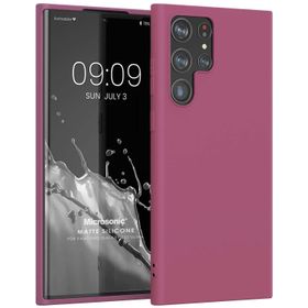 Microsonic Matte Silicone Samsung Galaxy S22 Ultra Mor Cep Telefonu Kılıfı