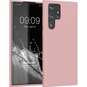 Microsonic Matte Silicone Samsung Galaxy S22 Ultra Rose Gold Cep Telefonu Kılıfı
