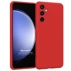 Microsonic Matte Silicone Samsung Galaxy S23 FE Kırmızı Kılıf