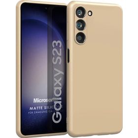 Microsonic Matte Silicone Samsung Galaxy S23 Gold Cep Telefonu Kılıfı