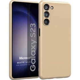 Microsonic Matte Silicone Samsung Galaxy S23 Gold Cep Telefonu Kılıfı