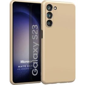 Microsonic Matte Silicone Samsung Galaxy S23 Gold Cep Telefonu Kılıfı