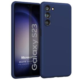 Microsonic Matte Silicone Samsung Galaxy S23 Lacivert Cep Telefonu Kılıfı