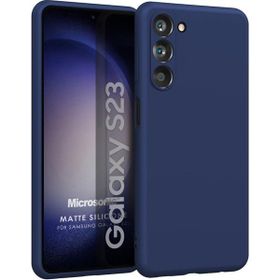 Microsonic Matte Silicone Samsung Galaxy S23 Lacivert Cep Telefonu Kılıfı