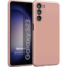 Microsonic Matte Silicone Samsung Galaxy S23 Rose Gold Cep Telefonu Kılıfı