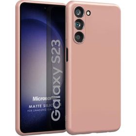 Microsonic Matte Silicone Samsung Galaxy S23 Rose Gold Cep Telefonu Kılıfı