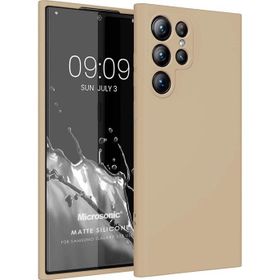 Microsonic Matte Silicone Samsung Galaxy S23 Ultra Gold Cep Telefonu Kılıfı