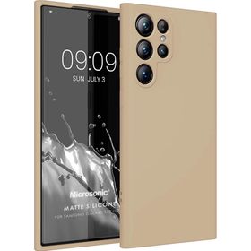 Microsonic Matte Silicone Samsung Galaxy S23 Ultra Gold Cep Telefonu Kılıfı